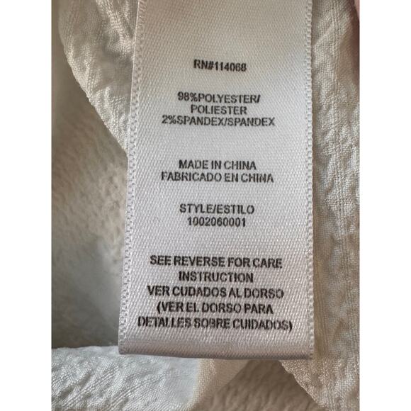 LOUNA X RTR White Cropped Tie Back Button-Up Shirt L/XL - Picture 9 of 9